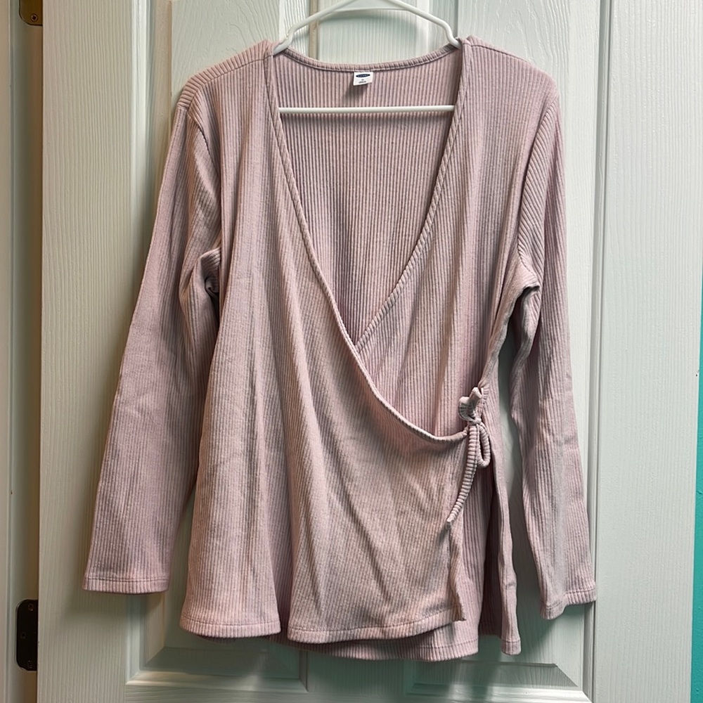 Faux wrap sweater